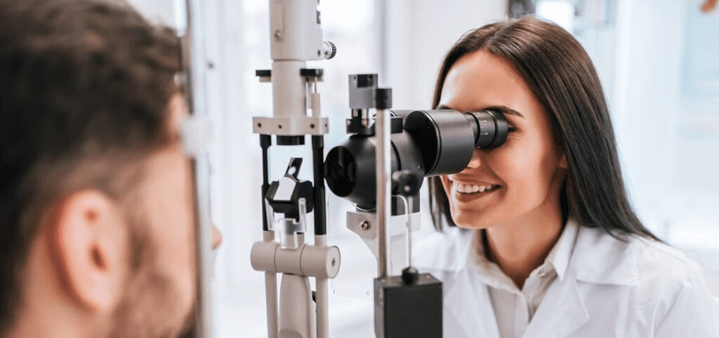 Ophthalmology clinic hero — professional eye care and vision health